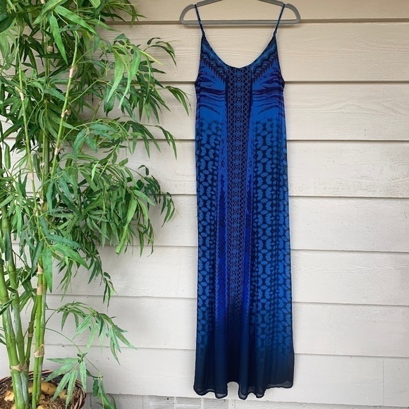 Express Dresses & Skirts - Express Blue/Plum/Black Multi-Pattern Maxi Dress